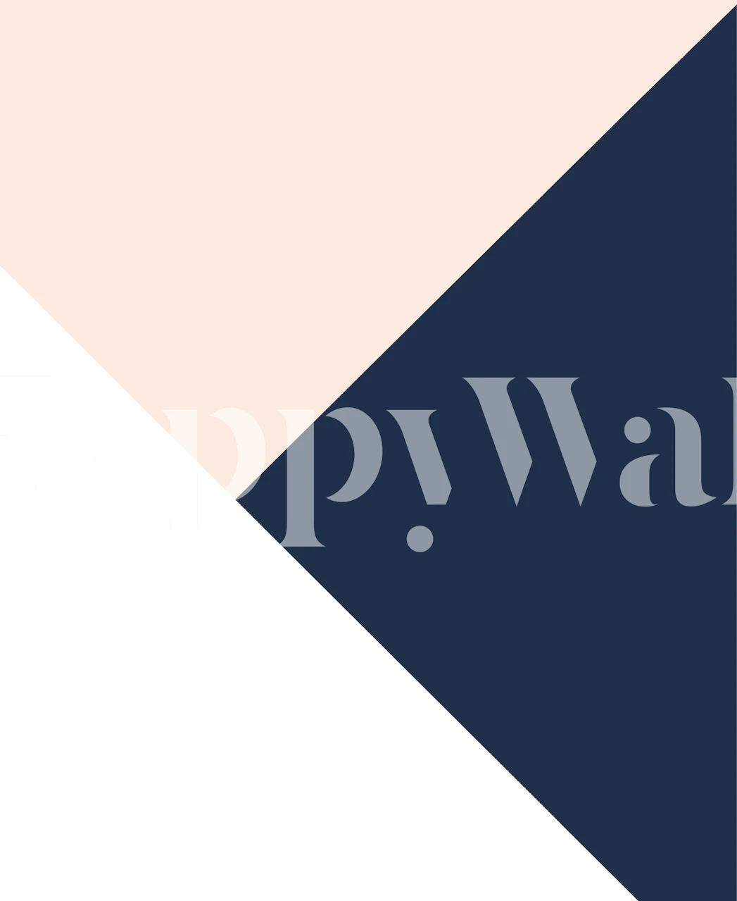 Geometrische wallpaper Blush Blue en White in een kamer