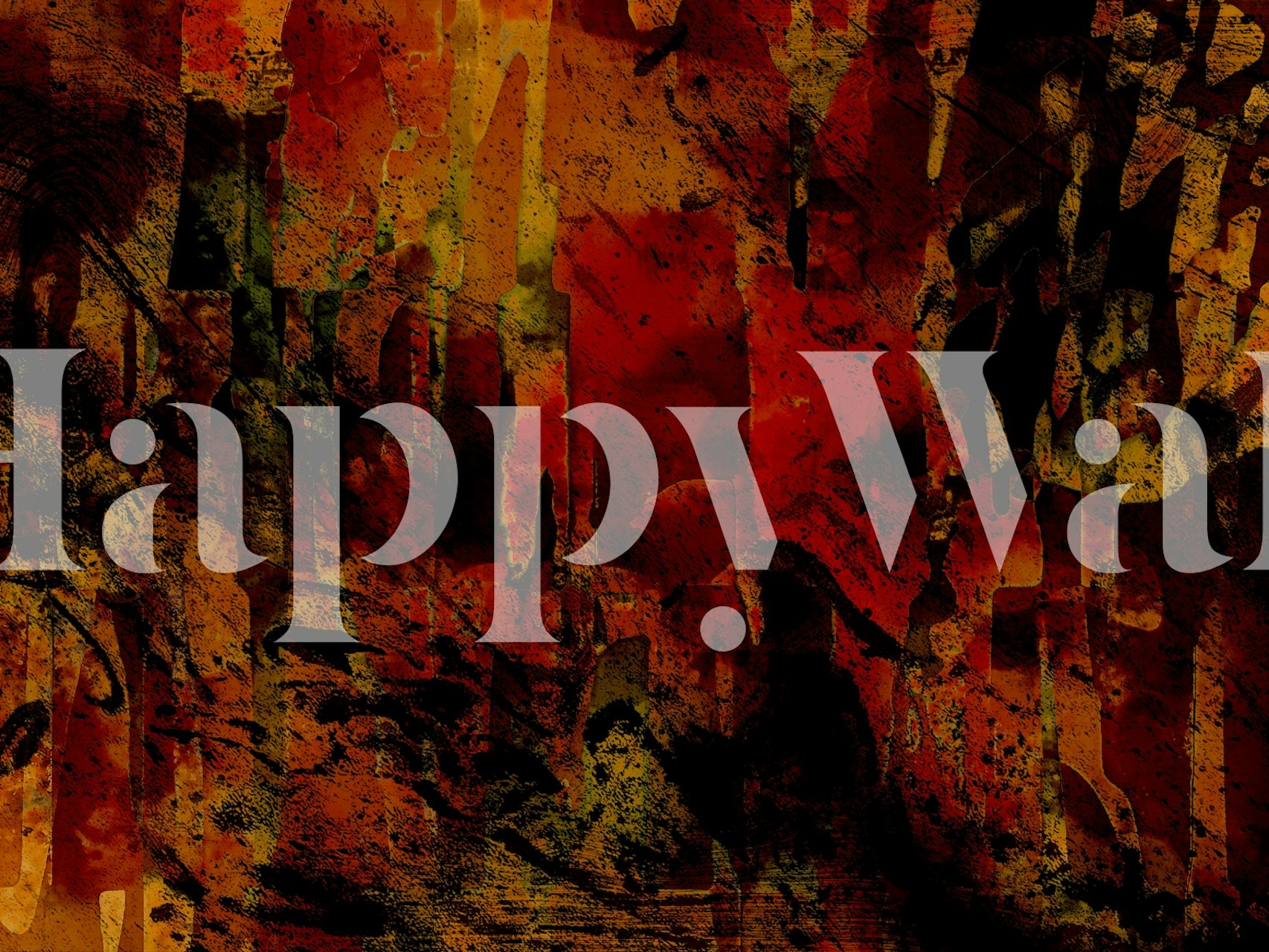 Warm Dye Abstract wallpaper in een kamer