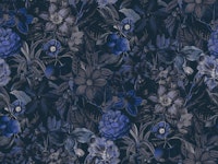 Blue Midnight Flower Garden tapete