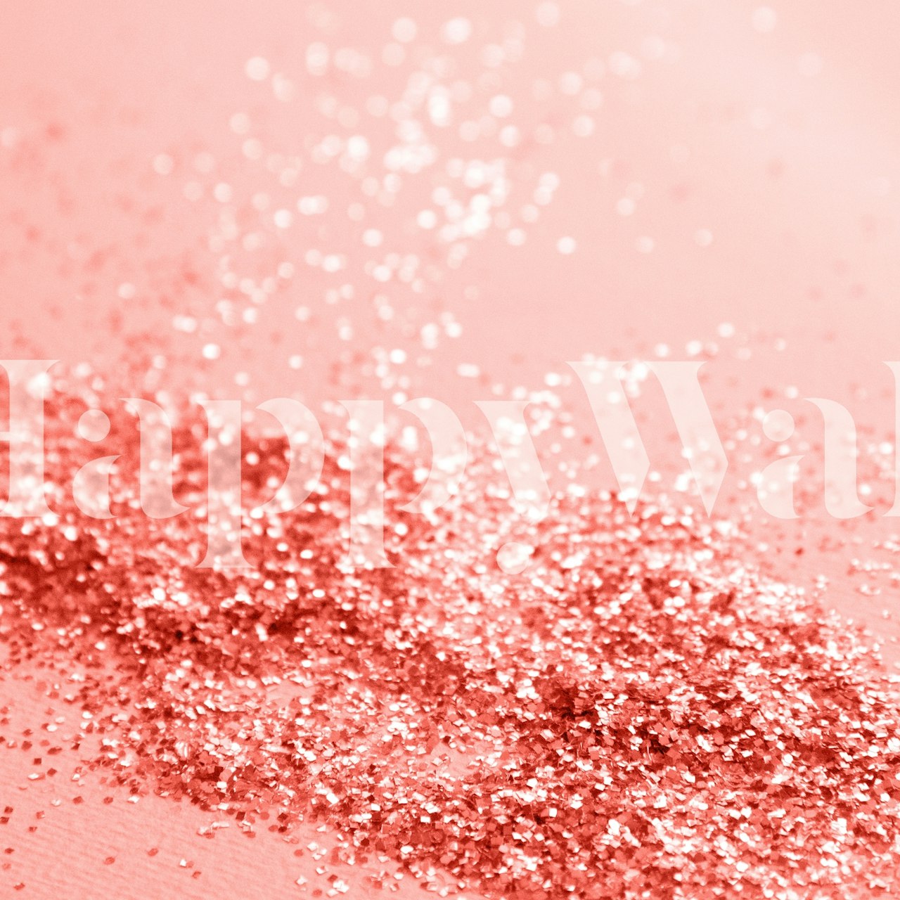 Living Coral Lady Glitter 2 wallpaper in a room