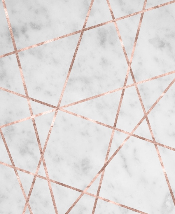 White Marble Rose Gold Geo 1
