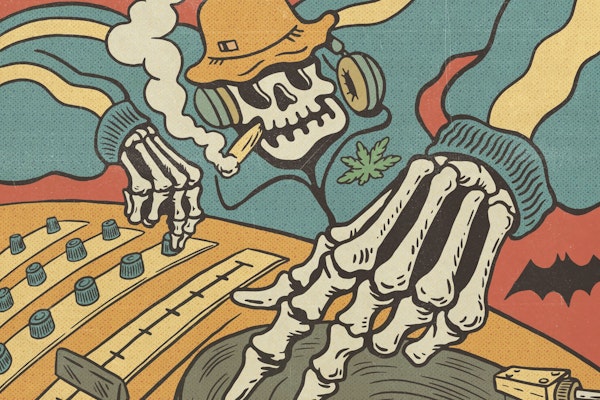 Music Party Skull Illustration