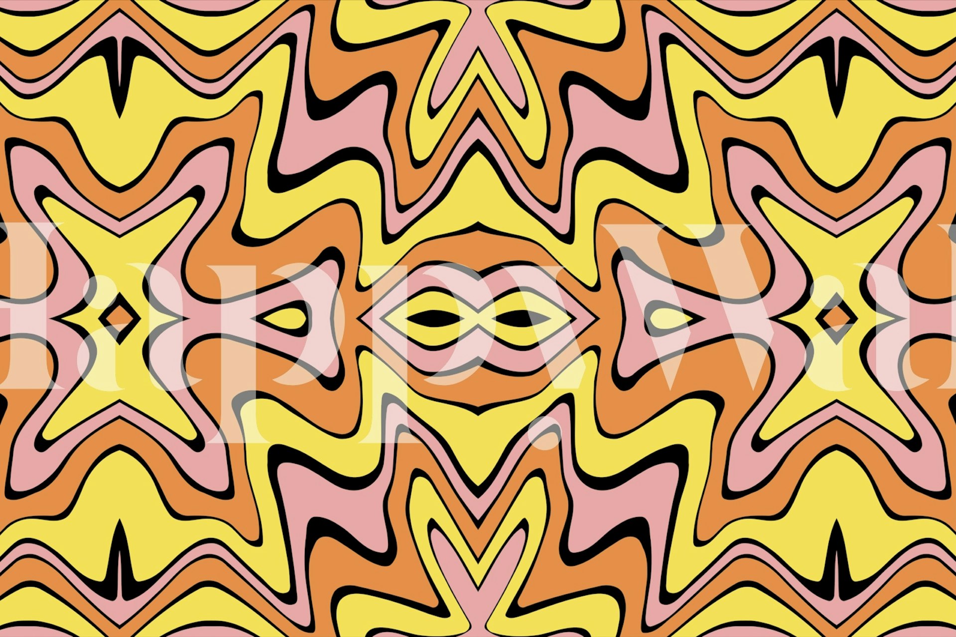 Carta da parati Trippy Swirls in una stanza