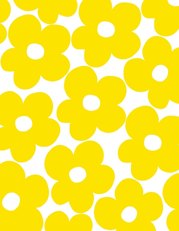 Retro Neon Yellow Daisies 1