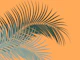 Palm Leaves Green Orange 1