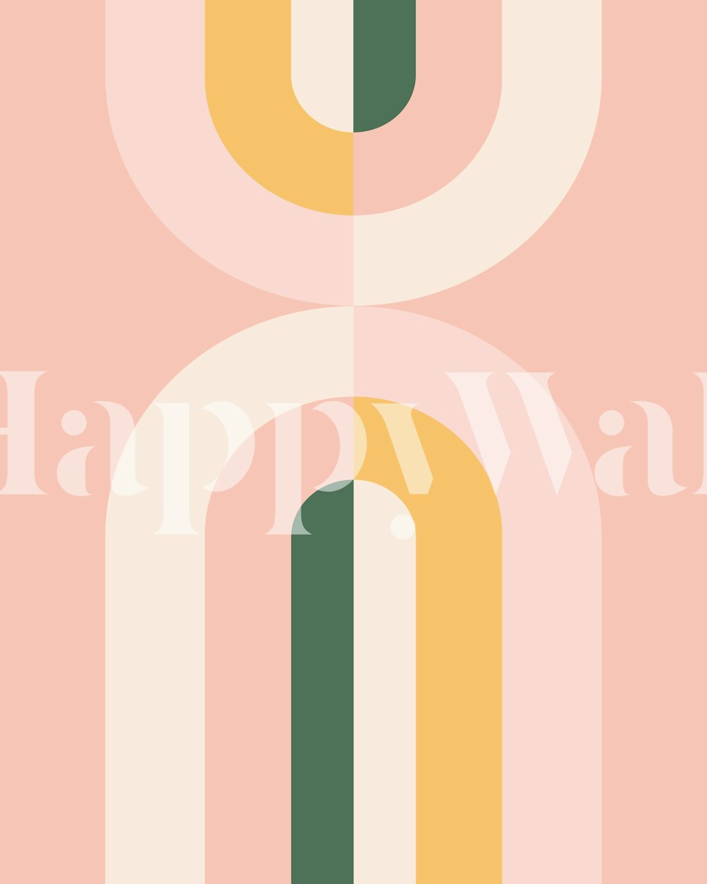 Abstraktes Wandbild „Rainbow“ aus der Mitte des Jahrhunderts mit Pastelltönen und geometrischen Formen