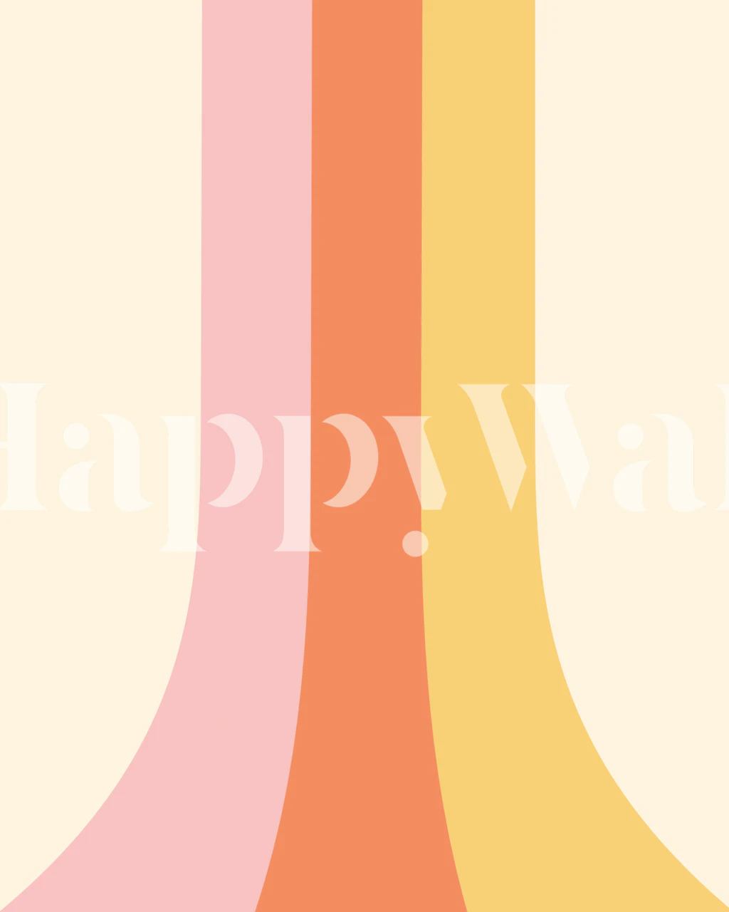 Retro striped wallpaper in peach, pink, and yellow colors