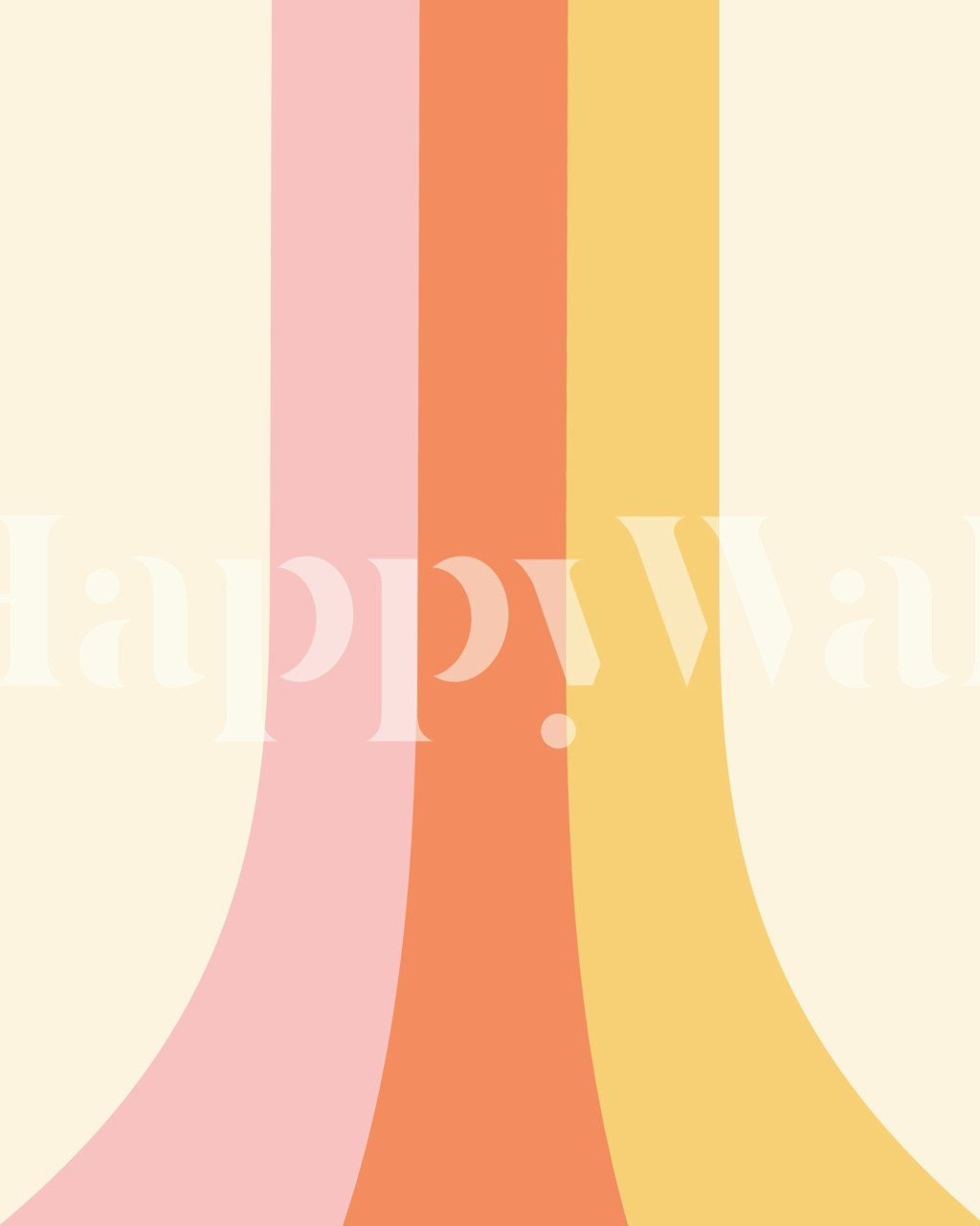 Retro striped wallpaper in peach, pink, and yellow colors