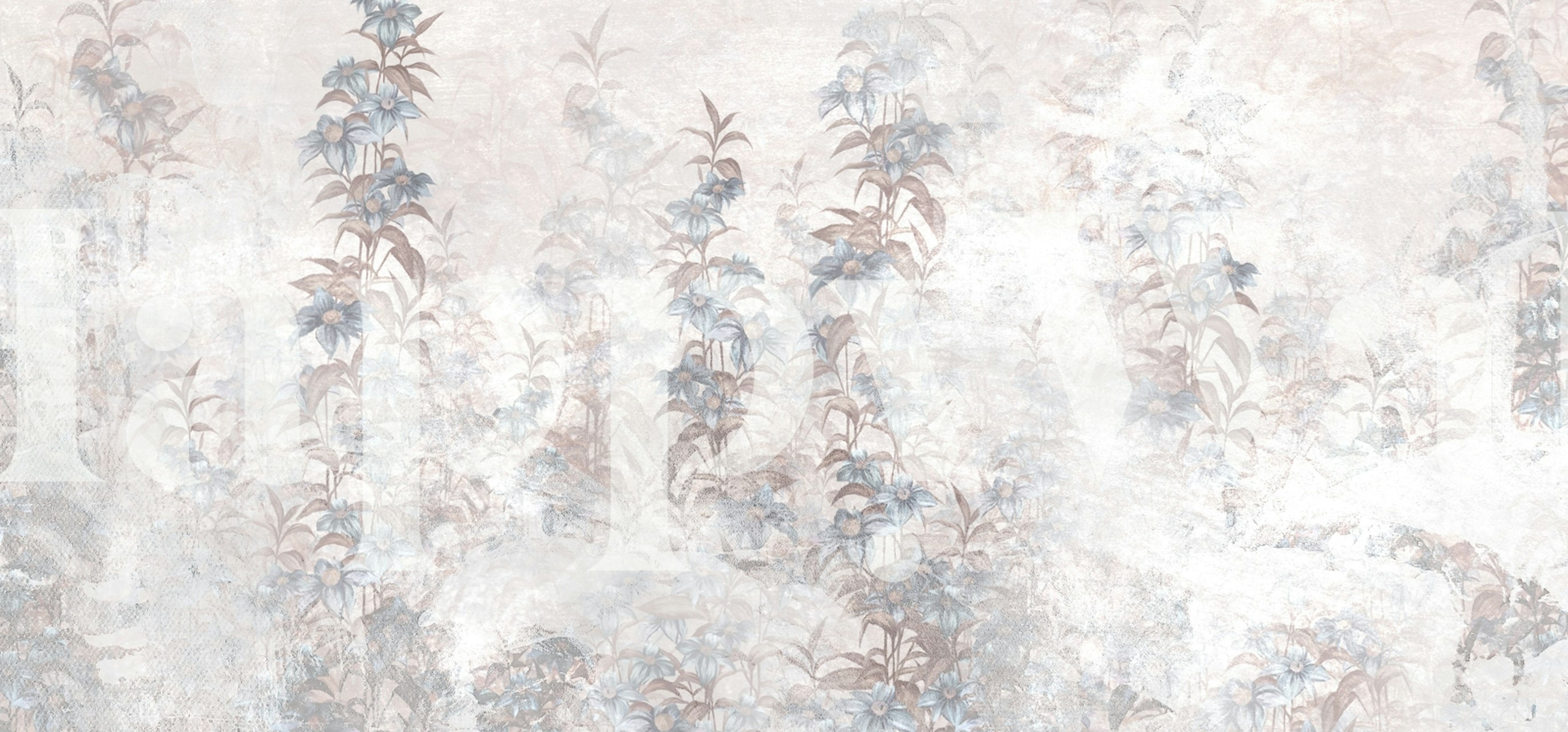 Textured botanical behang in een kamer