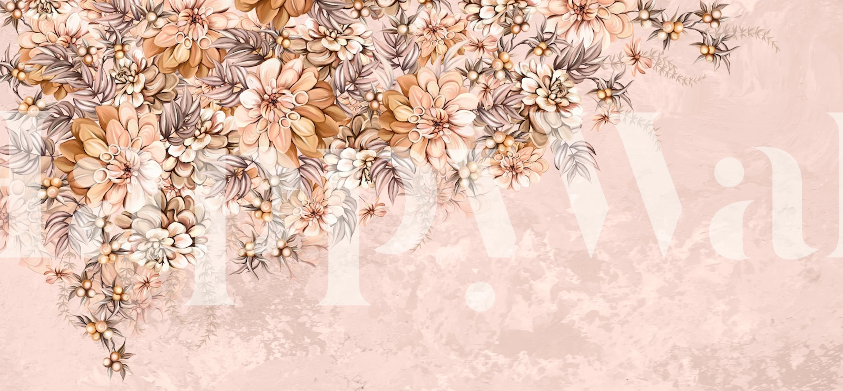Elegant flowers on a textured background wall mural.
