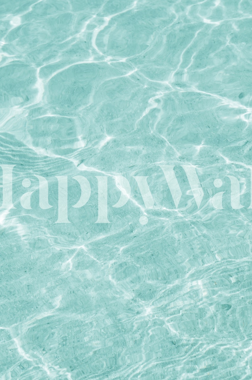 Soft turquoise water texture wall mural evoking a tranquil beachside ambiance