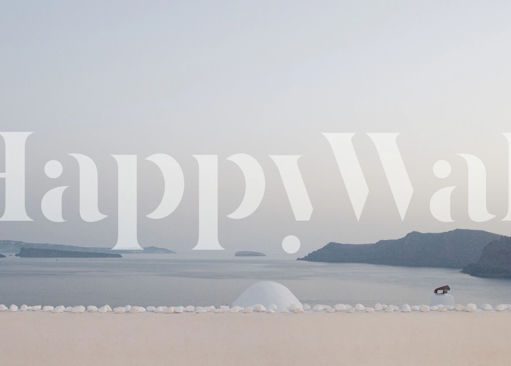 Sea view with soft blue and gray colors, serene wallpaper