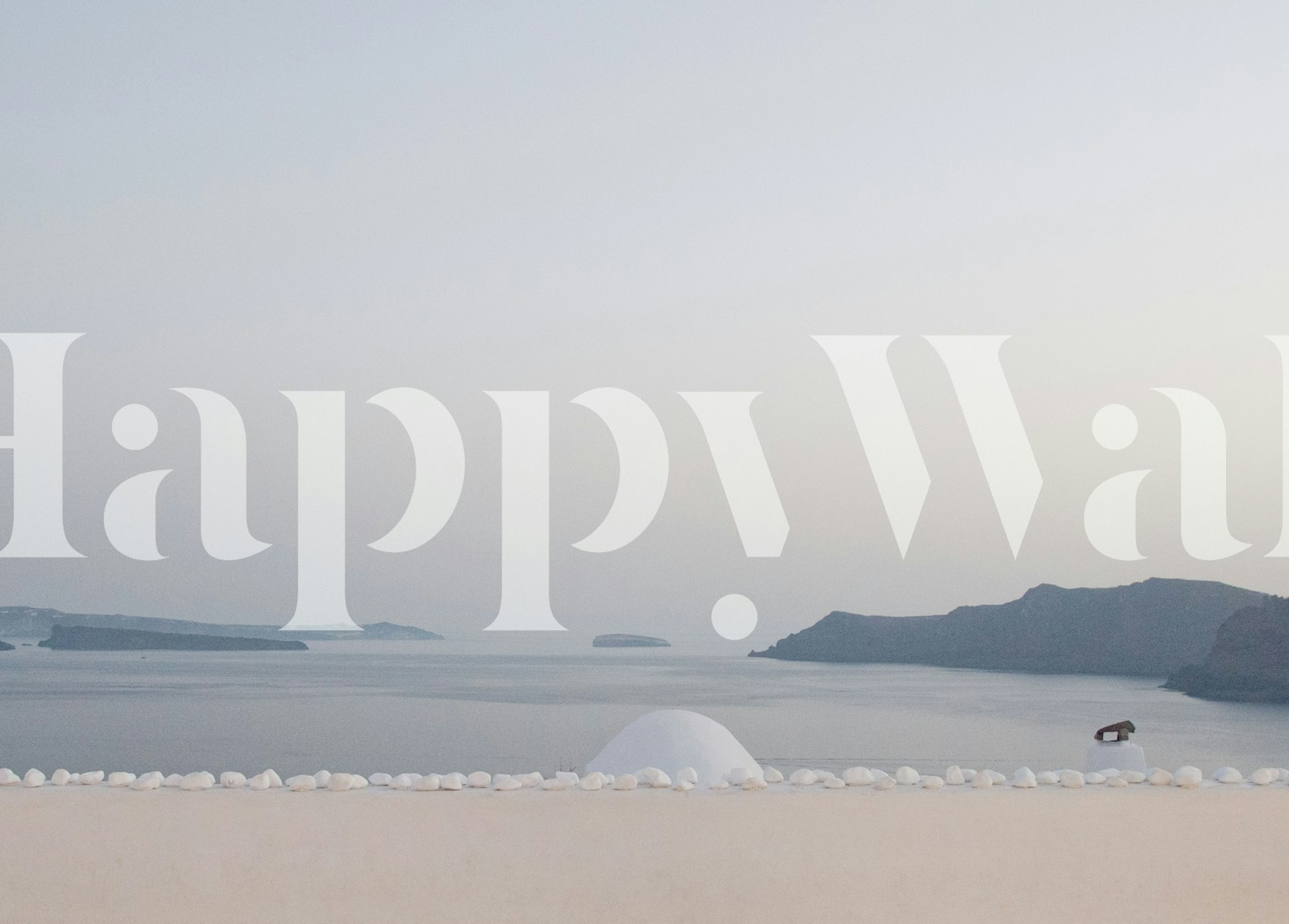 Sea view with soft blue and gray colors, serene wallpaper