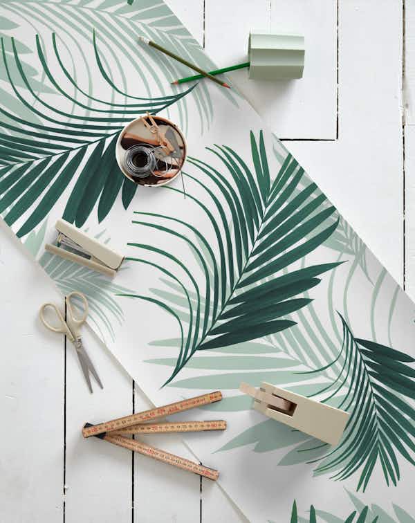 Tropical Green Palms Pattern 1 wallpaper roll