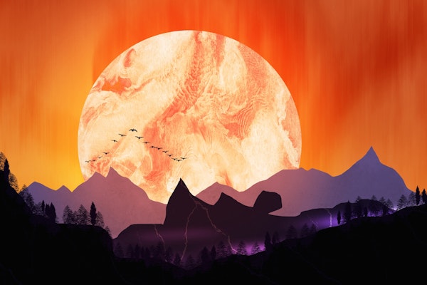 Sunset up the mountains