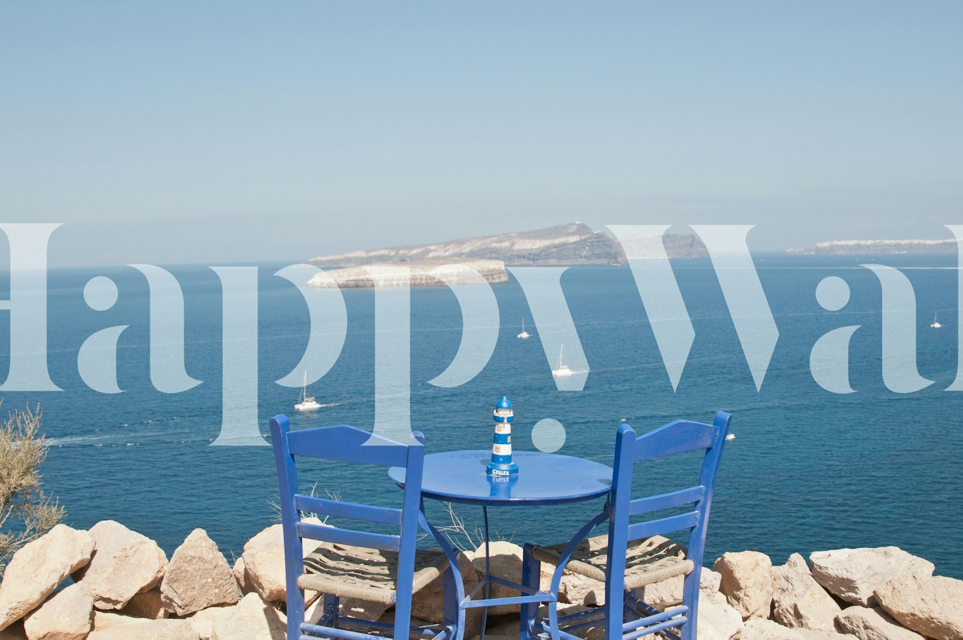 Santorini Ocean View tapet i et rum