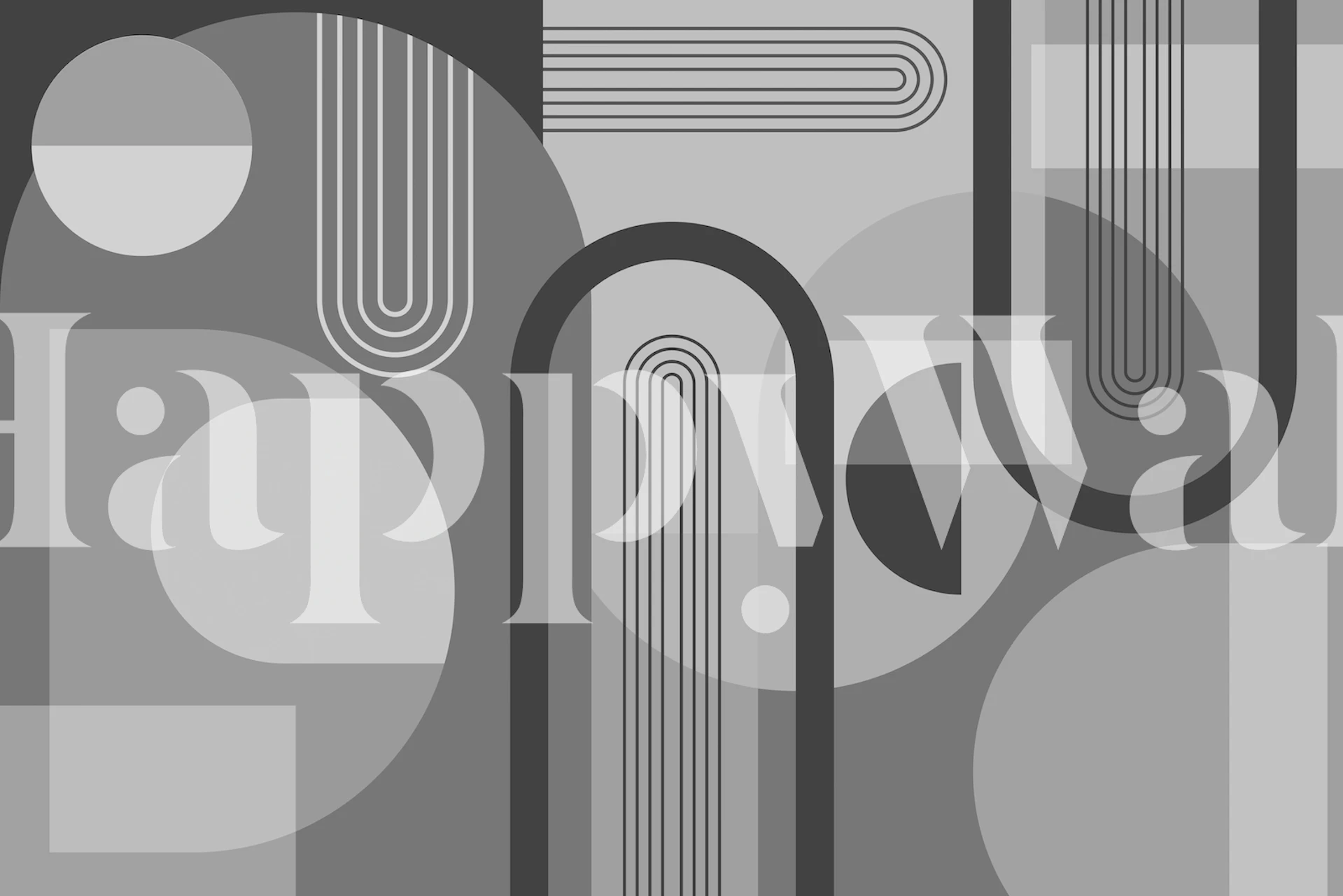 Gråtonet abstrakt buevægmaleri til moderne indretning