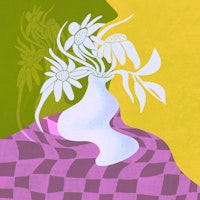 Ghost Vase I Still Life Square carta da parati