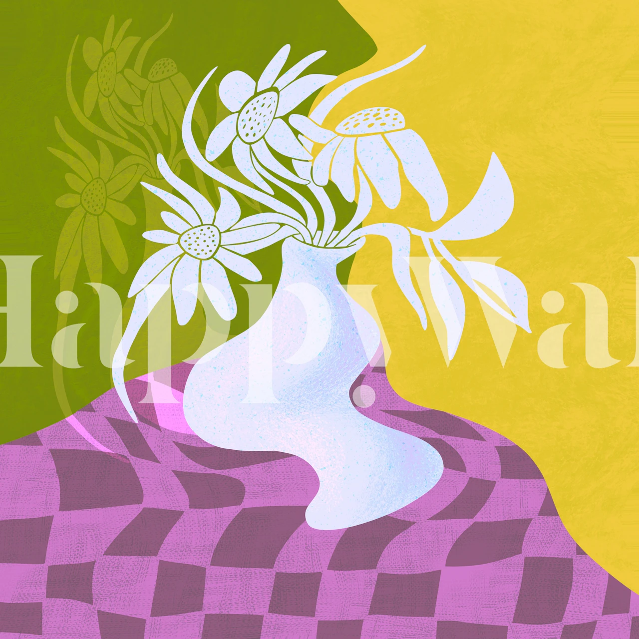 Ghost Vase I Still Life Square tapetti huoneessa