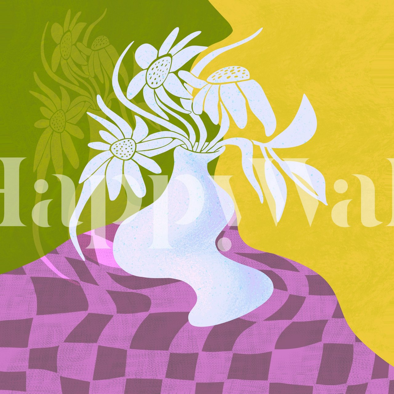 Ghost Vase I Still Life Square wallpaper in a room