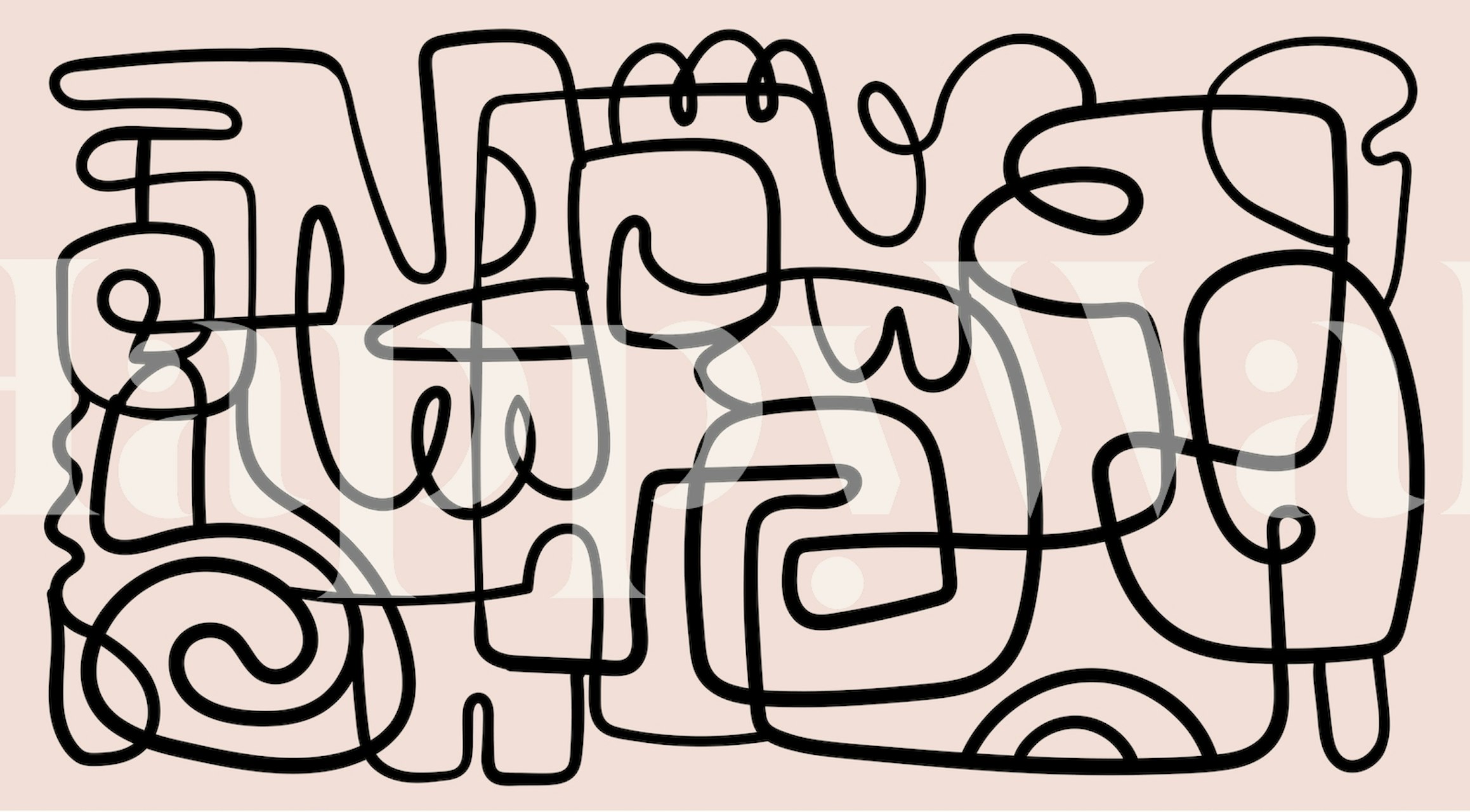 Fotomural líneas boho abstractas en tonos neutros