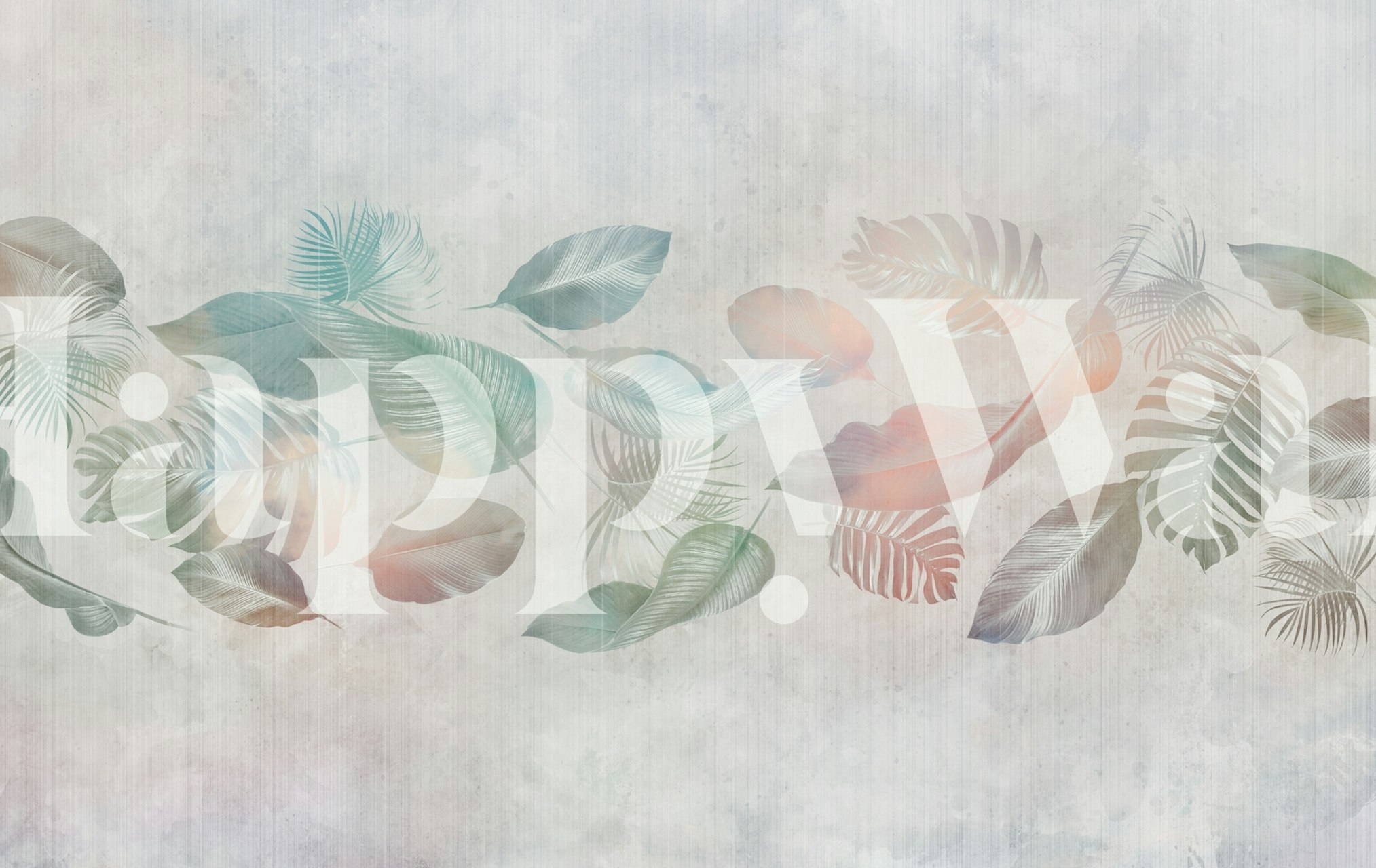 Watercolor tropical leaves in soft pastels wallpaper