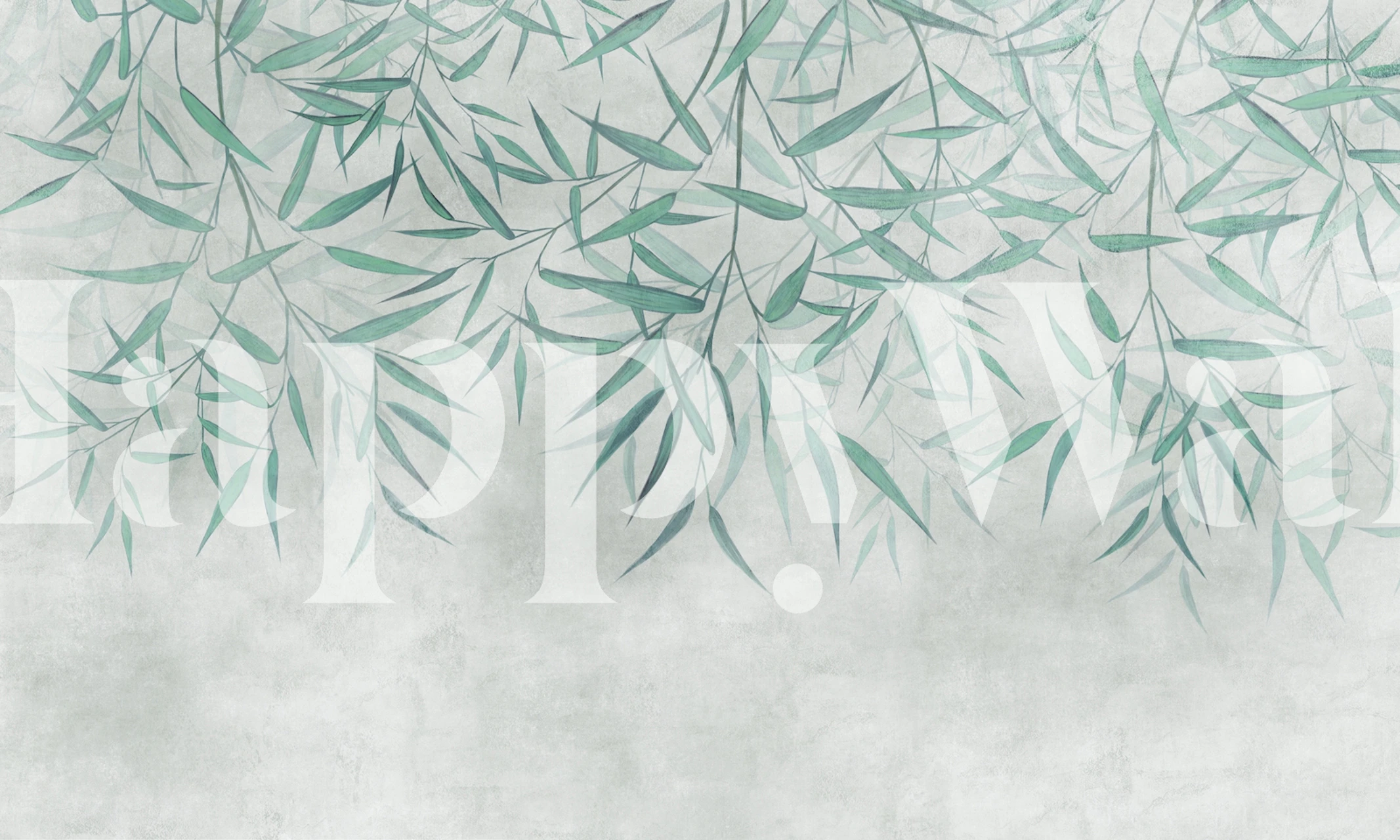 Bamboo leaves in gentle green tones on a soft background wallpaper