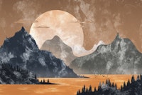 The gray mountains behang