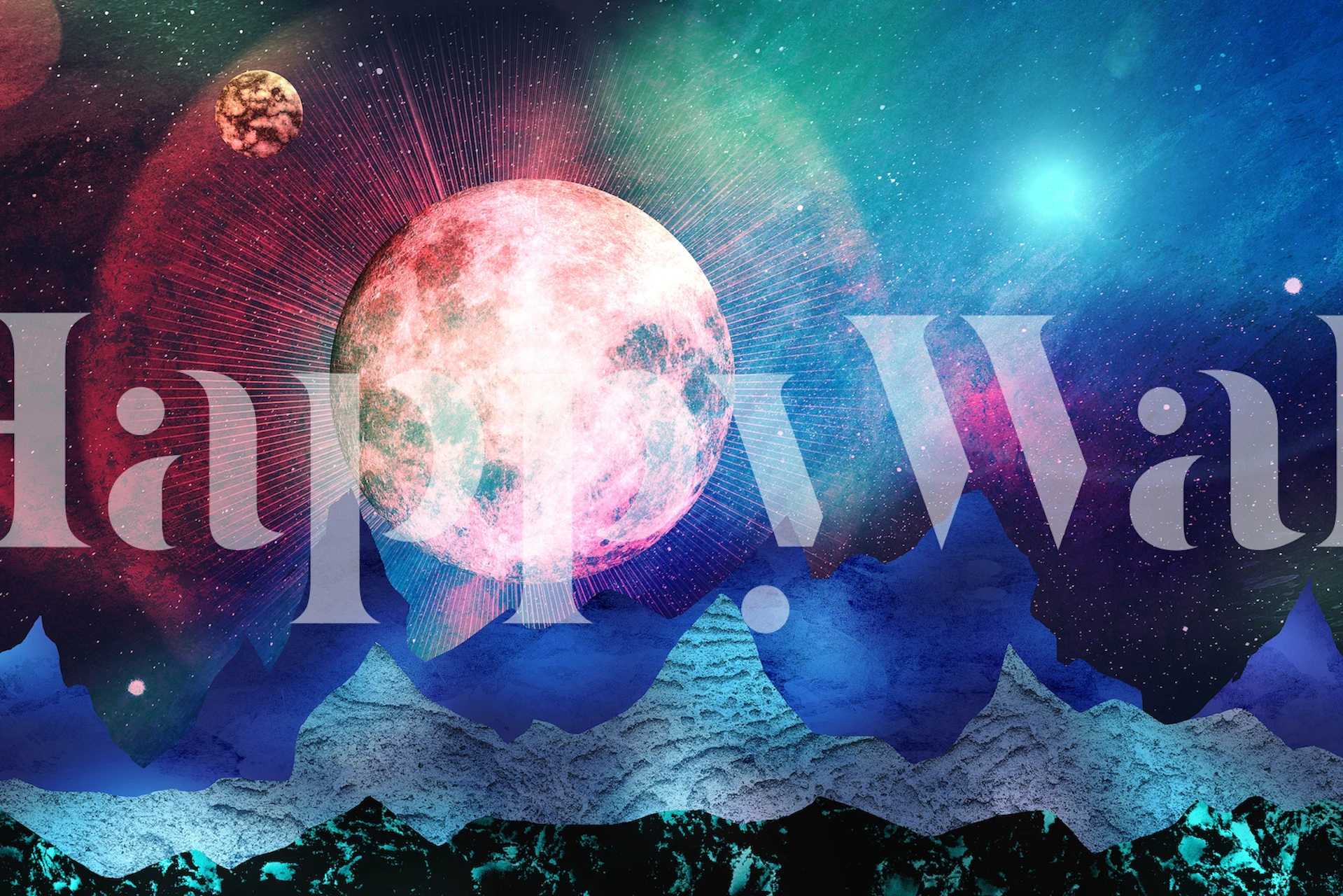 Cosmic wallpaper featuring vibrant planets