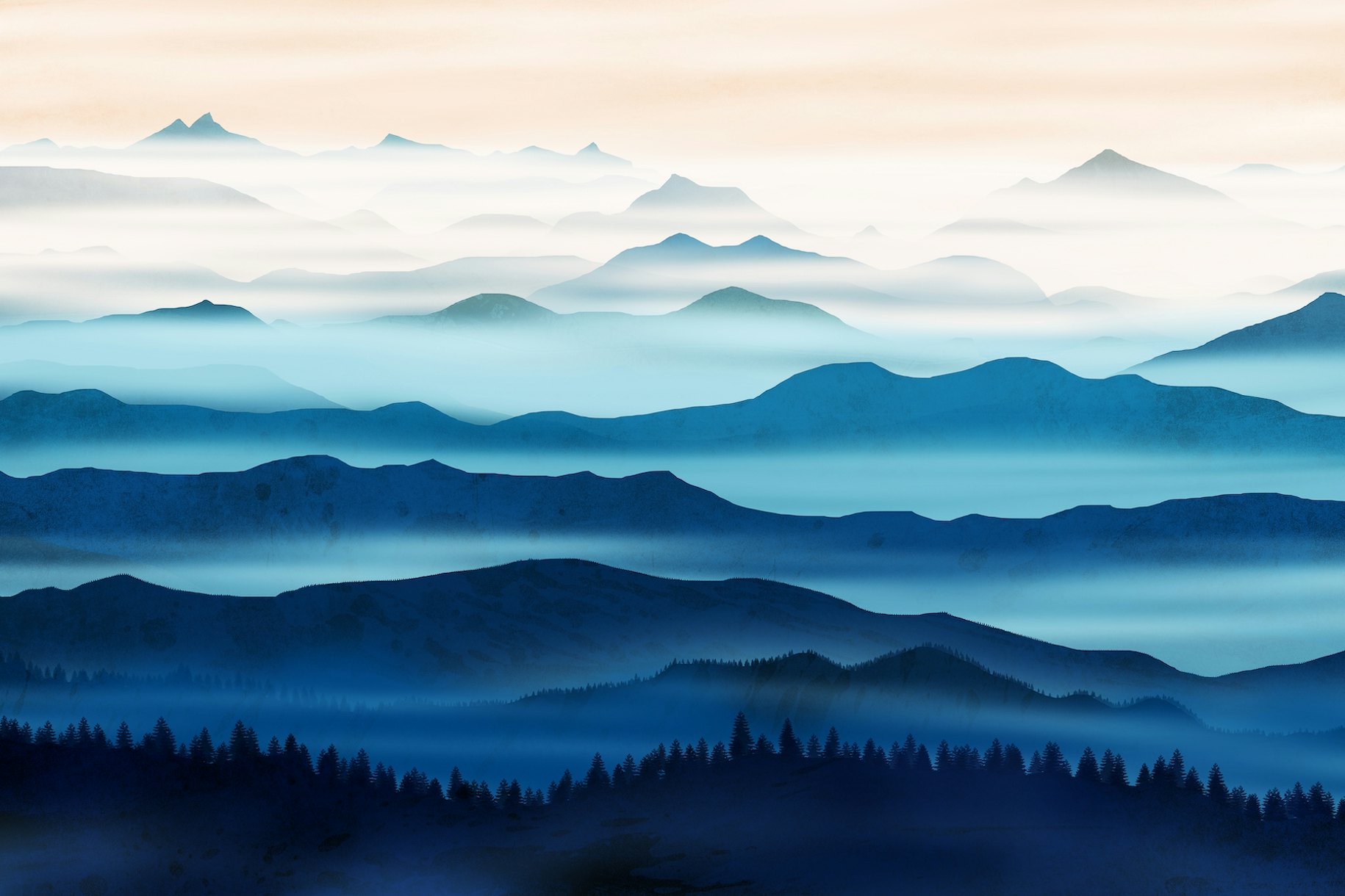 The blue valleys wallpaper Happywall