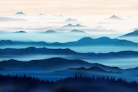 The blue valleys papiers peint