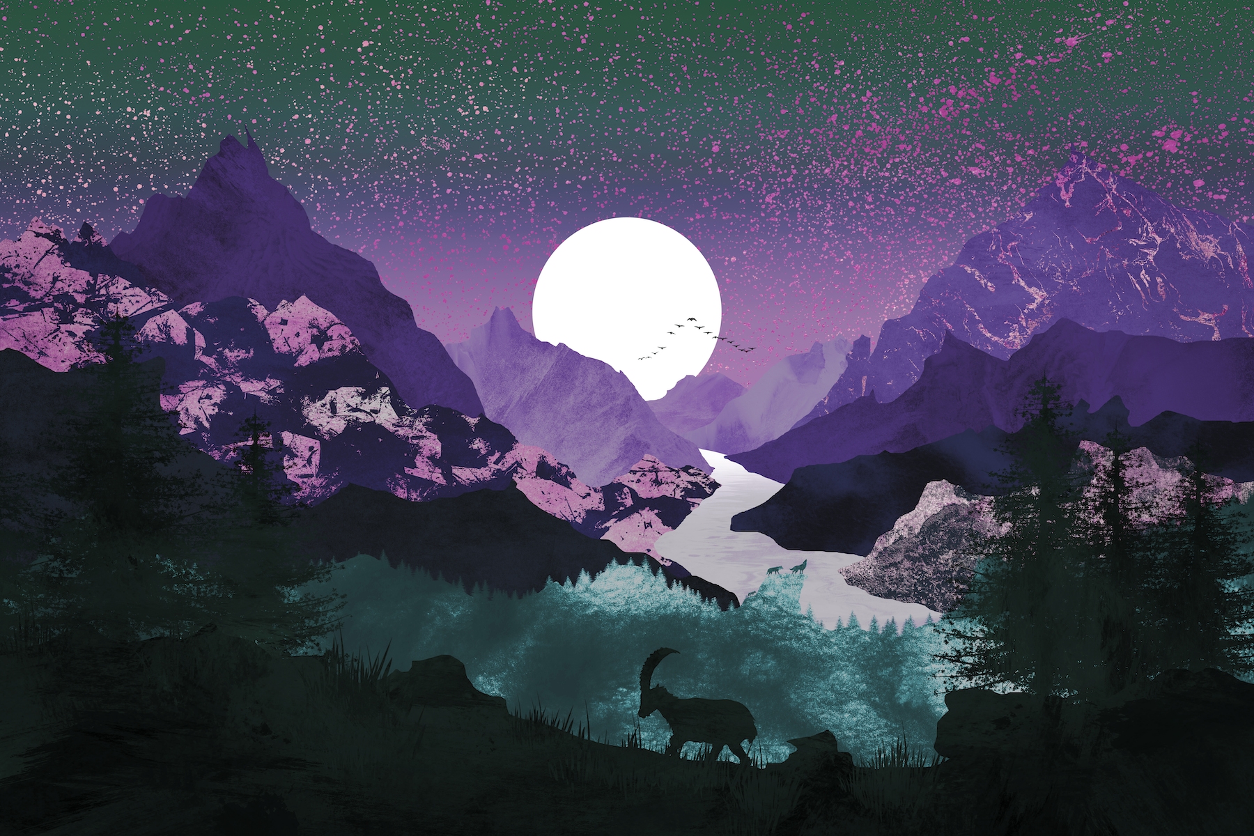 Valley of Pink Mountains Wallpaper Buy Online Happywall