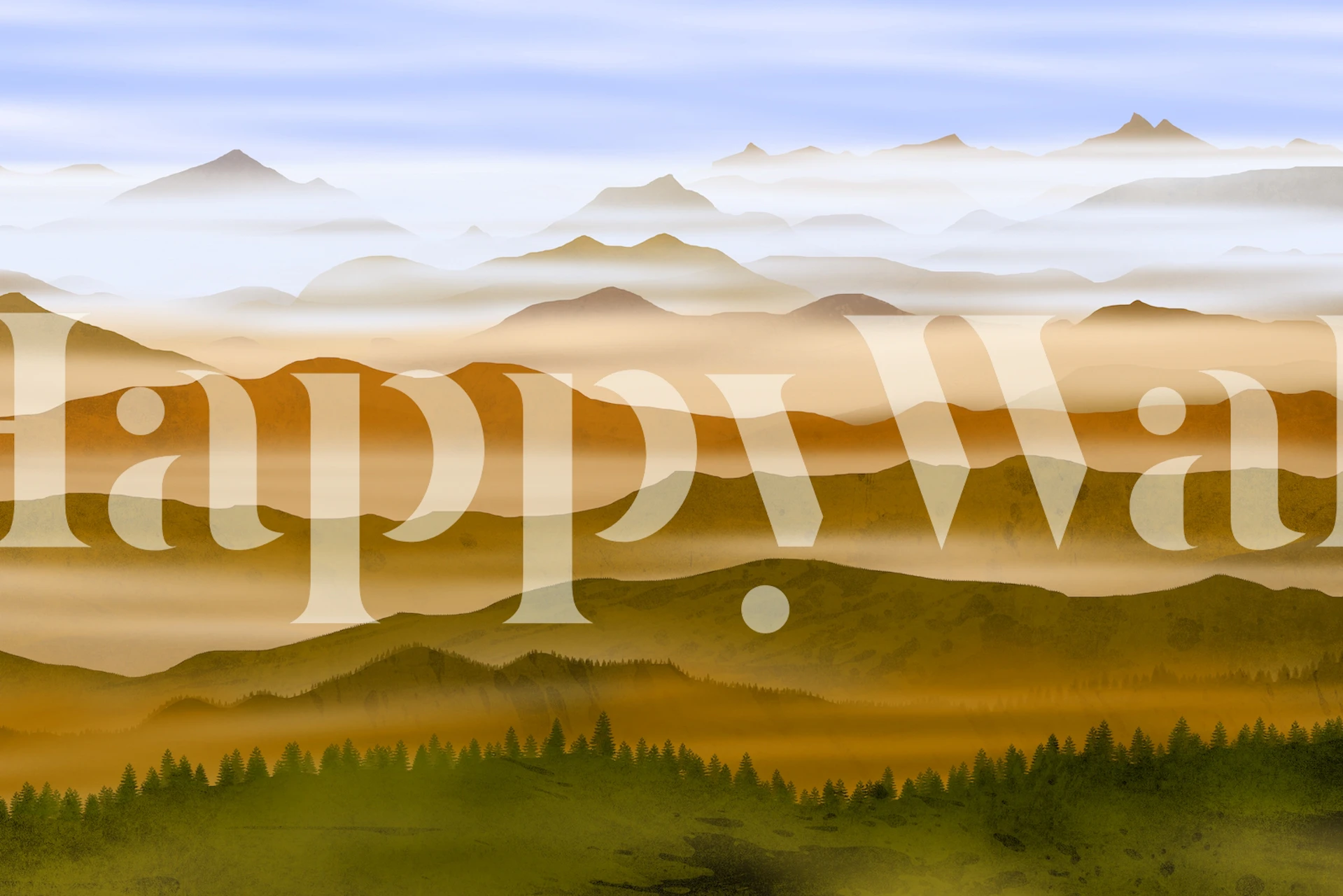 Carta da parati Pearl Valleys con colline stratificate e tenui tonalità della terra