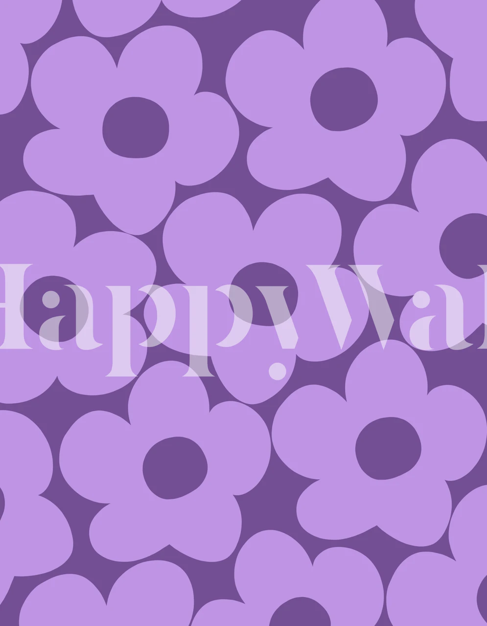 Lilla og lavendel tusenfryd mønster veggmaleri