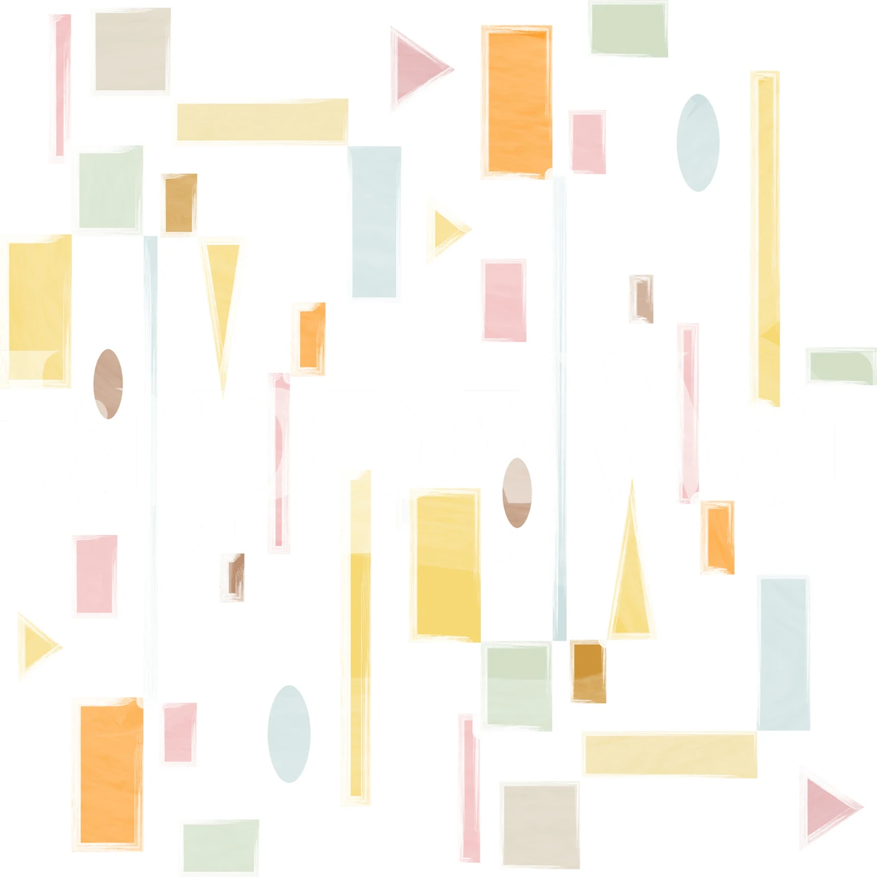 Papel de parede geométrico colorido 1 em um quarto