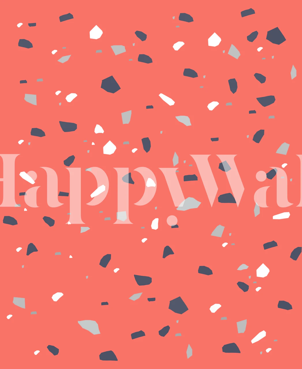 Living Coral Terrazzo 1 wallpaper in room