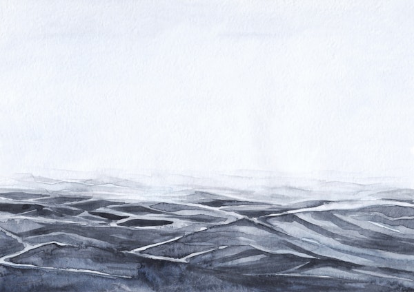 Bluish watercolor tide