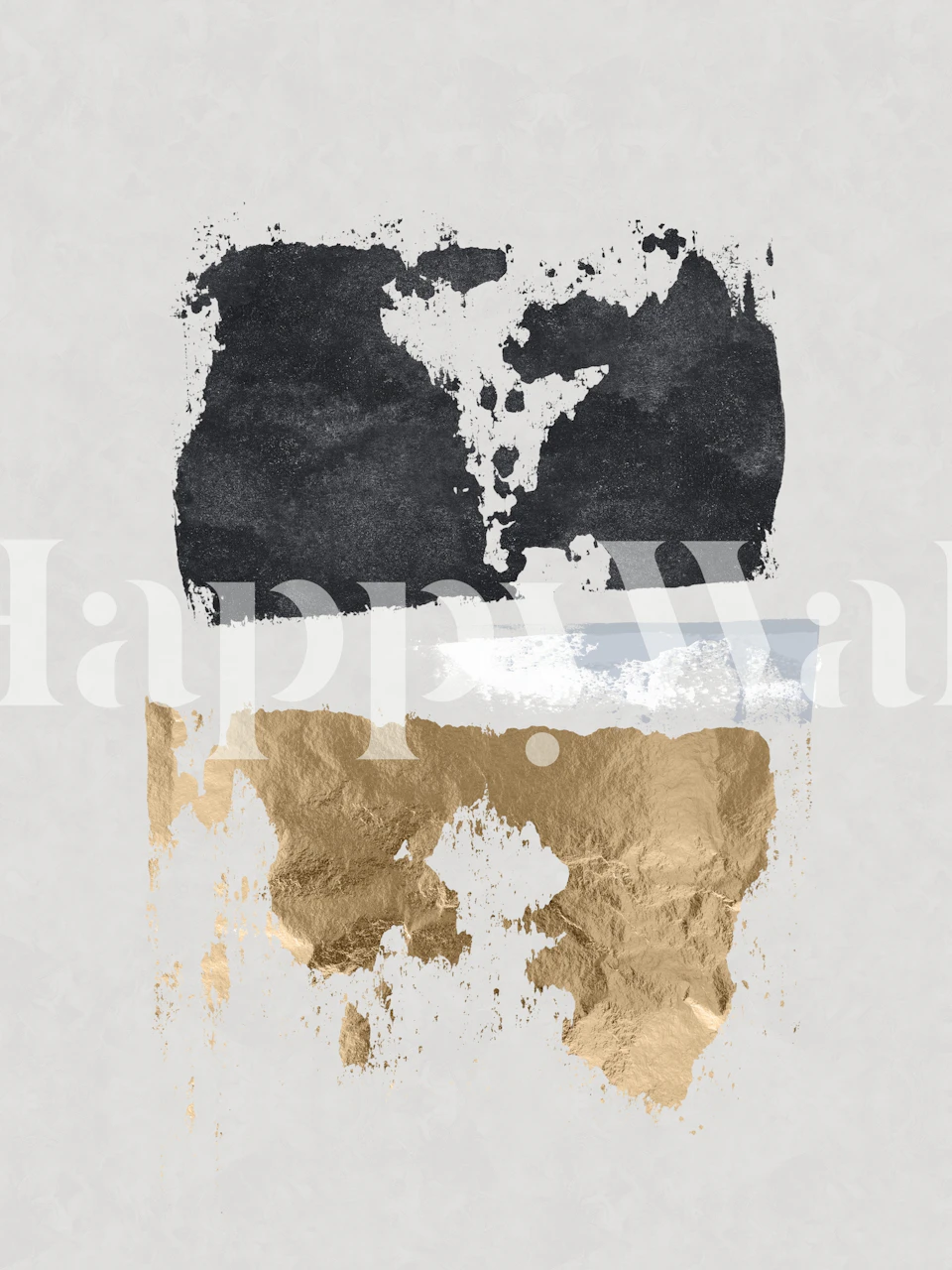 Abstract black and gold brushstroke wallpaper