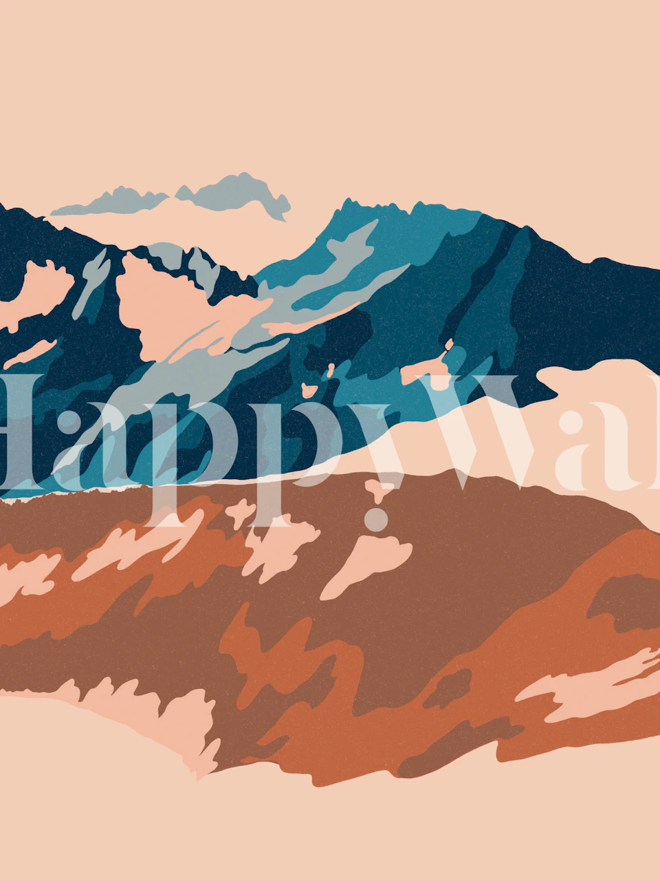 Sunrise Mountain Reflection wallpaper in a room