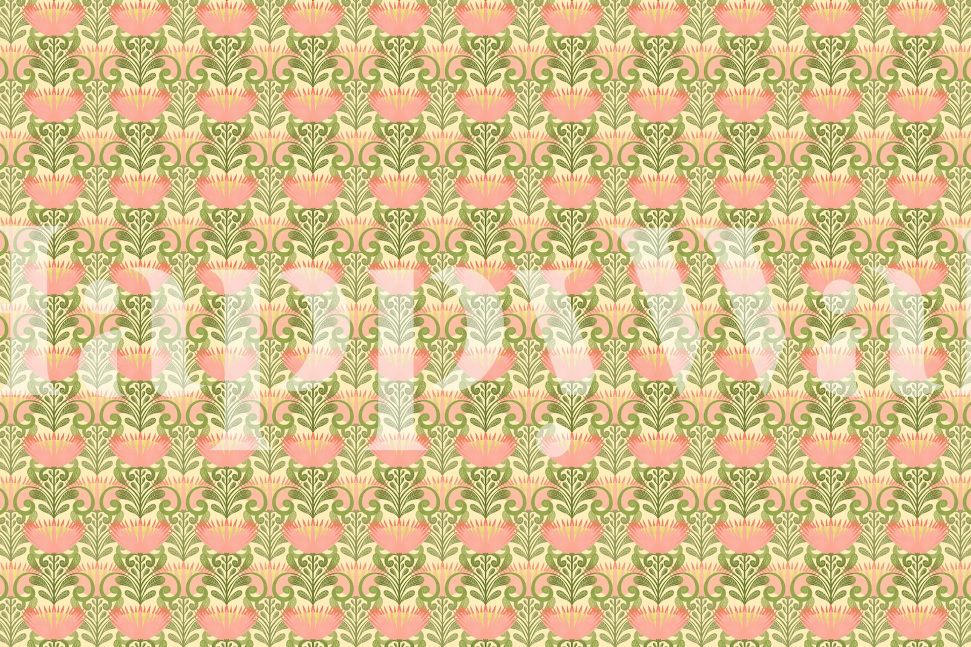 Kung Protea Blommor Väggdekor på en gul bakgrund