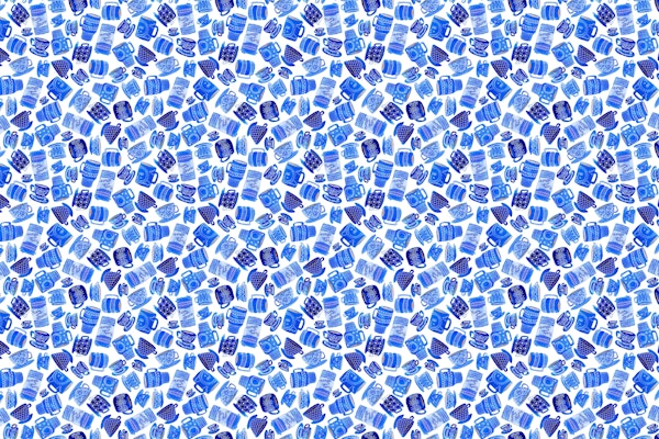 Teacups and Mugs in Blue