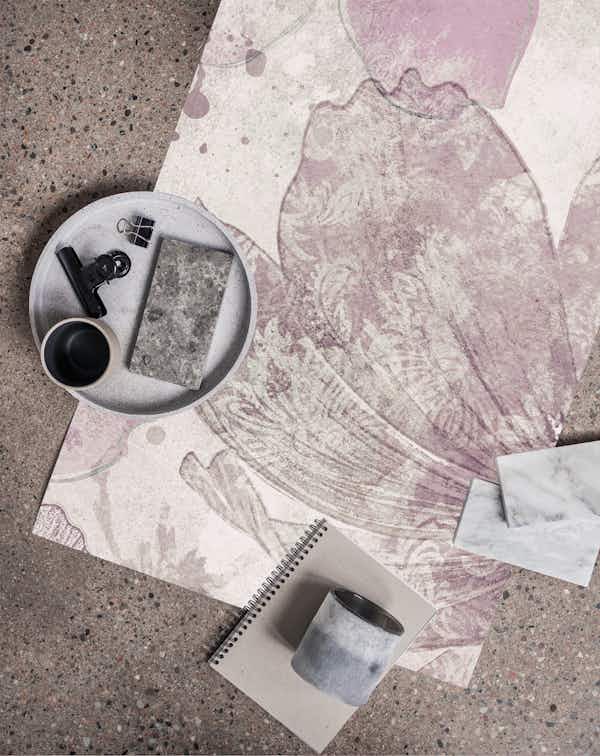 Loose Flower Painting Pink Wallpaper Happywall