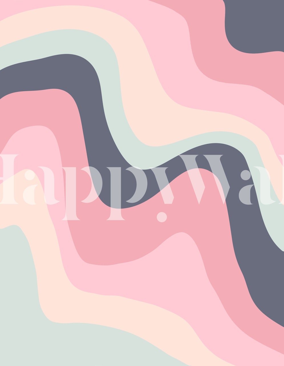 Retro Summer Swirl Wave 7 tapetti huoneessa