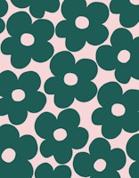 Forest Green Blush Daisies 1 tapet