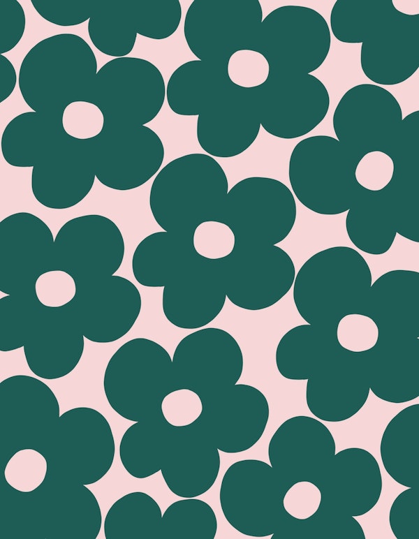 Forest Green Blush Daisies 1