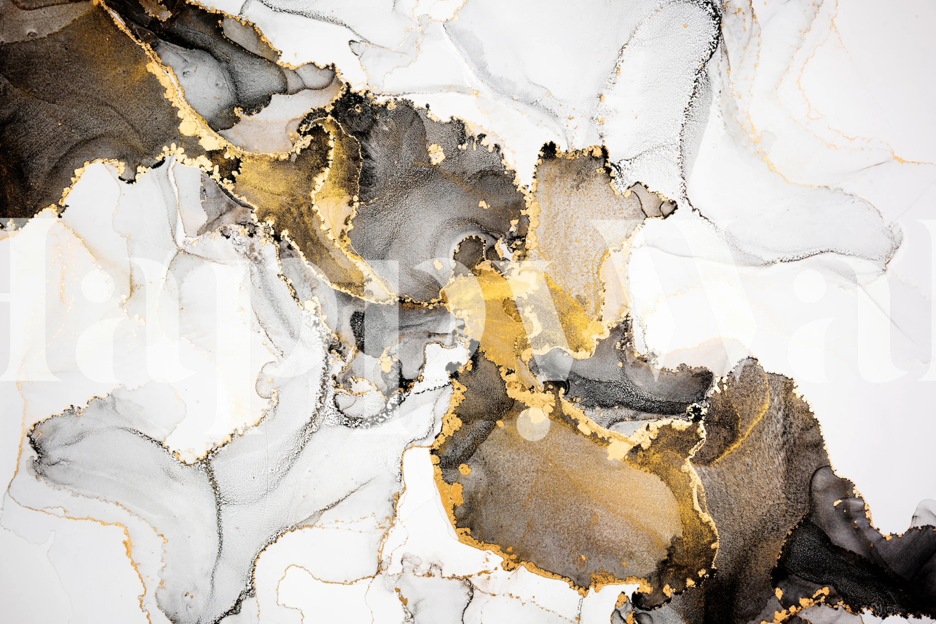 Abstrakte monochrome Tapete in Schwarz und Gold