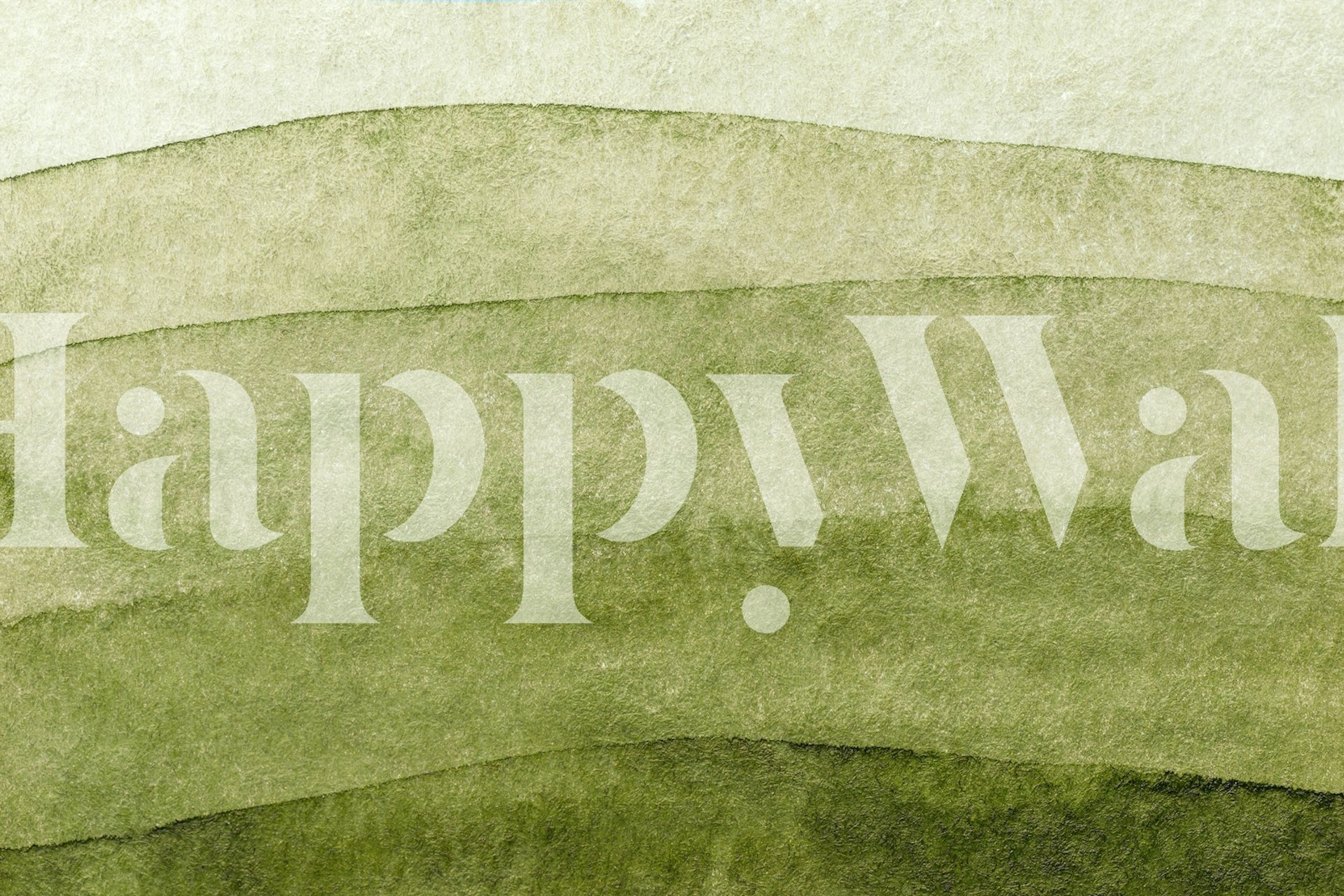 Olive green watercolor landscape wallpaper with soft gradient