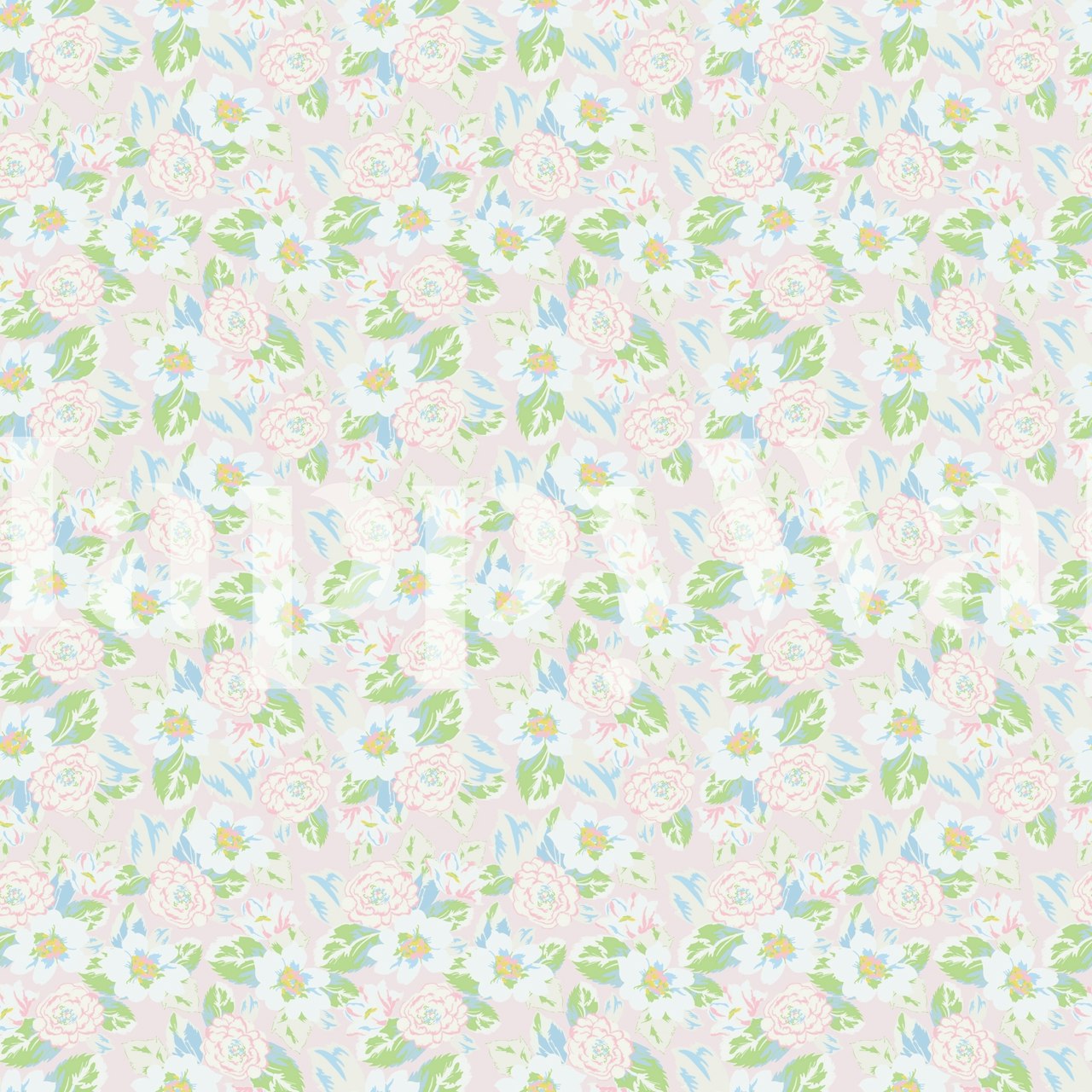 Φλοράλ σχέδιο ταπετσαρίας σε ένα δωμάτιο