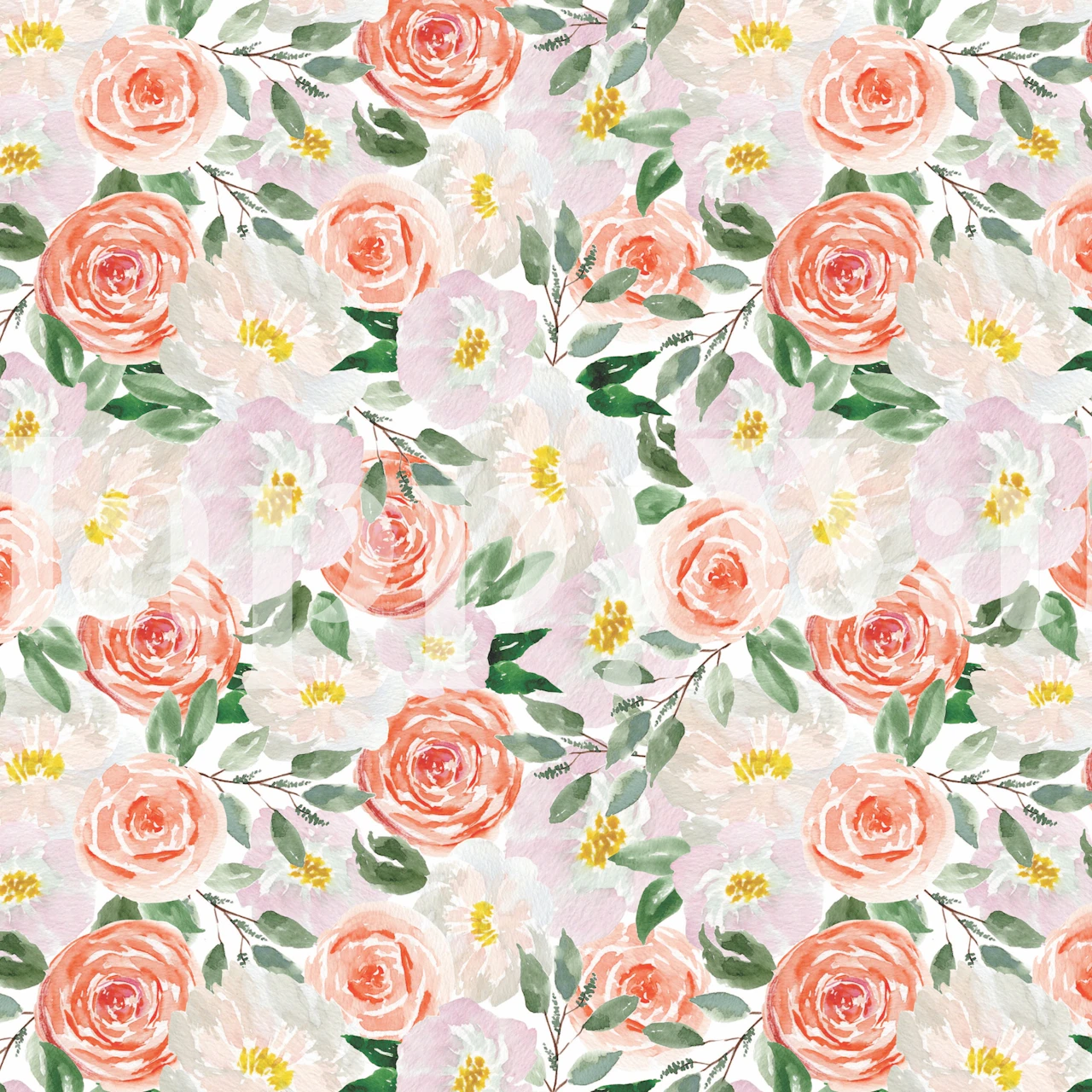 Bold and bright floral wallpaper design