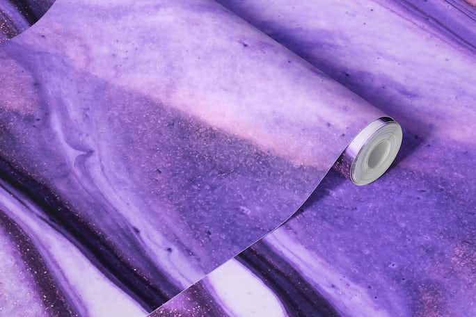 Purple fluid marblewallpaper roll